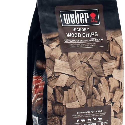 Weber Astillas de Nogal Americano (Paquete de 700g), para carne de res, cerdo, caza y aves de corral, aroma fuerte e intenso y ligeramente dulce, 100% madera natural (17624)