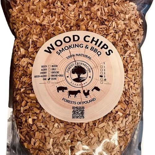 Astillas de madera de ahumado para barbacoa y ahumadero 5 litros 100% natural procedente de bosques polacos de roble