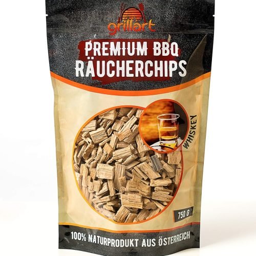 grillart Virutas de madera para ahumar XL de whisky, virutas de madera muy activas, 100% natural con barriles de whisky, 750 g
