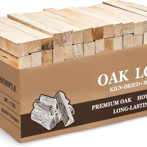 Leña de roble secado al horno, sin corteza, troncos de madera dura para hornos de pizza, hogueras, chimeneas, luces de combustión caliente limpias rápidamente, 8 pulgadas, 15 libras