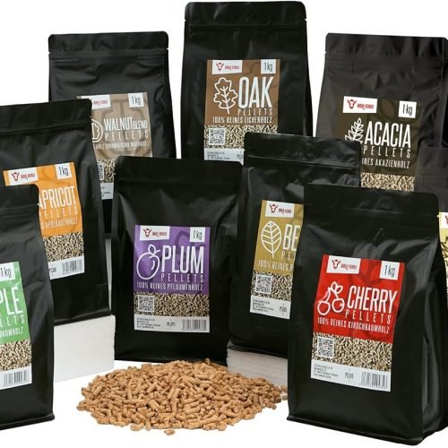 BBQ-Toro Set de Pellets 100% Madera | 9 Variedades de 1 Kg c/u | Kit para Barbacoa, Ahumador, Horno para Pizza y Sistemas de Calefacción | Pellets Surtidos