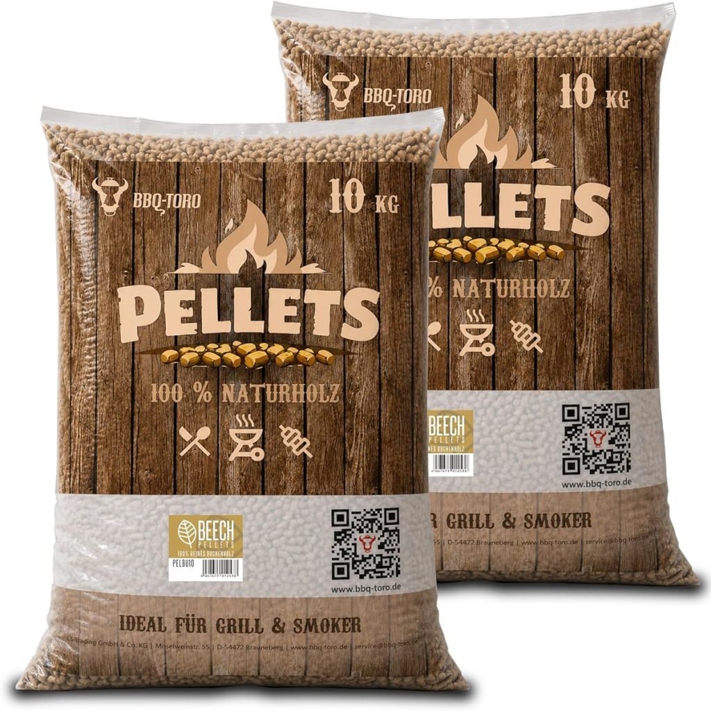 BBQ-Toro Pellets para barbacoa de haya 100% madera de haya, pellets de madera para barbacoa, ahumador, horno de pizza y tubo de fuego, pellets de haya, pellets para ahumar, pellets de madera para