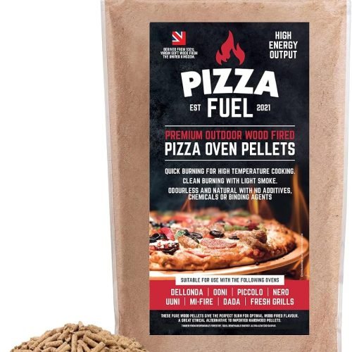 Pellets de Madera para Horno de Pizza de Alta Potencia de 5 kg para Parrillas Dallonda Nero Fresh Uuni Ninja Woodfire y más, Bolsa resellable, Horno de Pizza de leña, Kamado, ahumadores