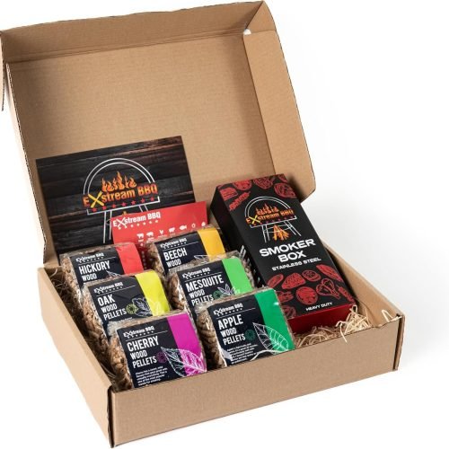 Caja de selección de pellets de madera para barbacoa, manzana, cereza, haya, mezquite, roble, nogal