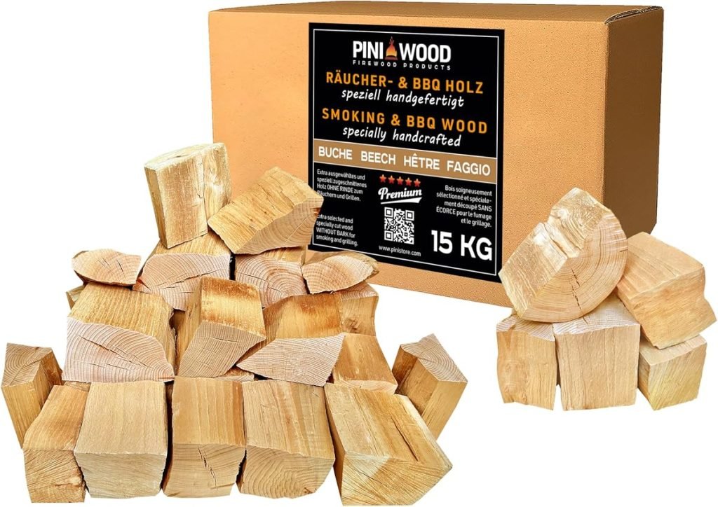 Pini haya madera de ahumado sin corteza 15 kg para ahumadero y barbacoa