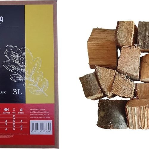 Barbacoa para ahumar trozos de madera para ahumar, manzana, nogal, roble, cereza, mezquite, 100% natural, sin productos químicos (roble, 3 litros)
