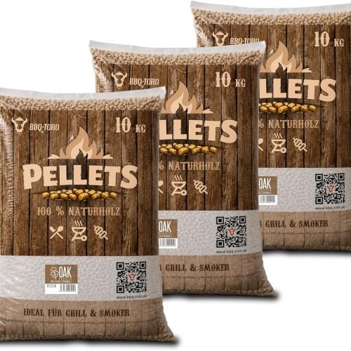 BBQ-Toro Pellets para Barbacoa de 100% Madera de Roble | 30 kg | Pellets de Roble para Barbacoa, Ahumador, Horno de Pizza de Pellets y Sistemas de Calefacción | Pellets de Madera